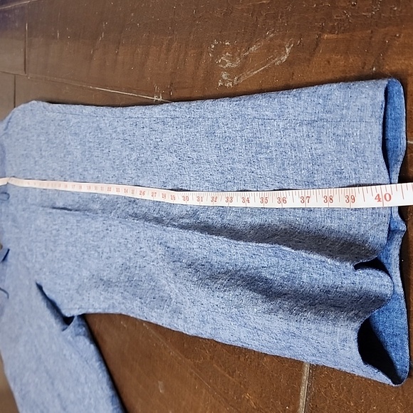 Banana Republic Mens Linen Blend Classic Fit  Blue White Trousers  Size 35 30 - Picture 7 of 11